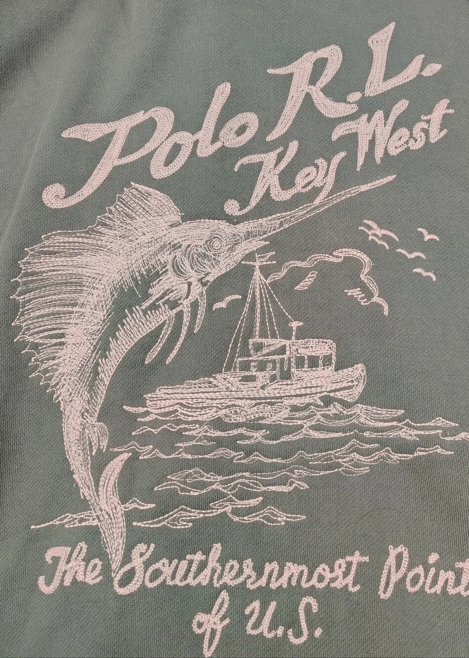 Polo Ralph Lauren Key West Fishing Hoodie Men’s Large Green NWT Sailfish